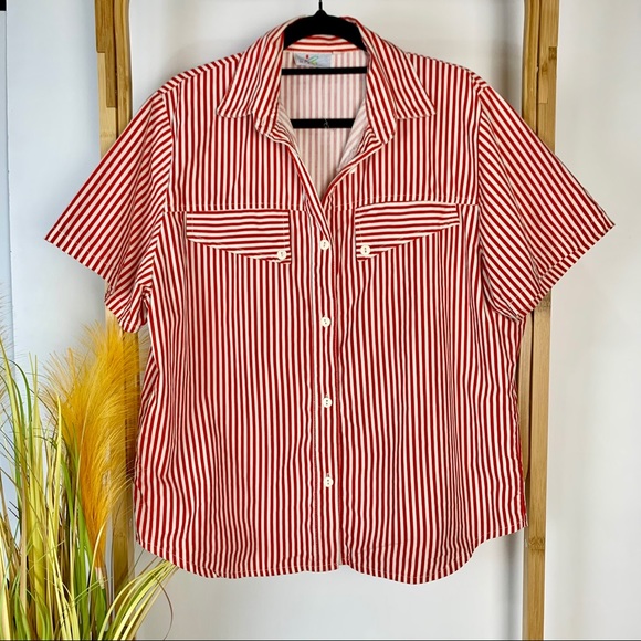 Vintage Mischief top size 12 red white striped - Picture 2 of 5